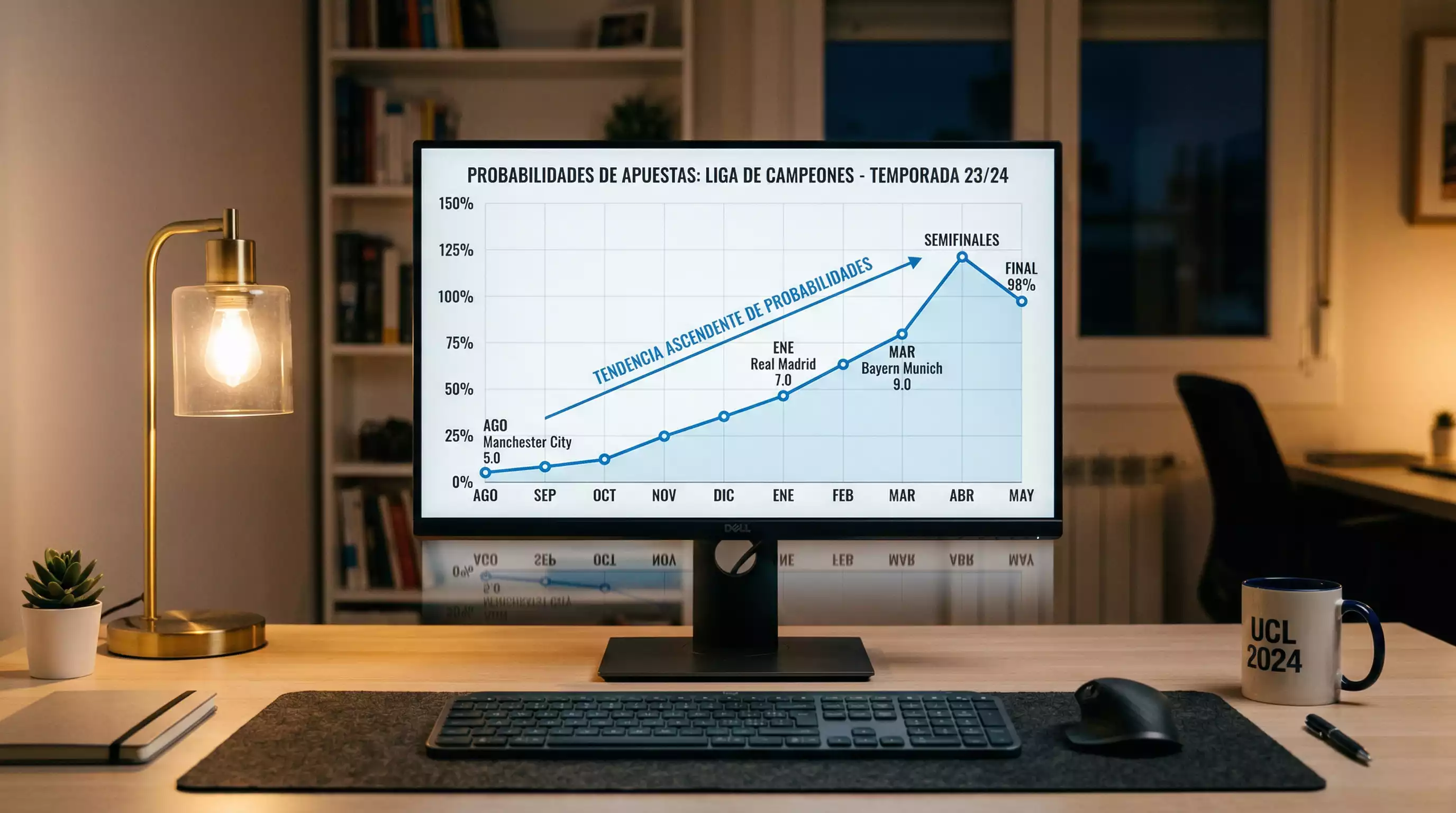 Evolución de las Cuotas del Campeón de la Champions League a lo Largo de la Temporada